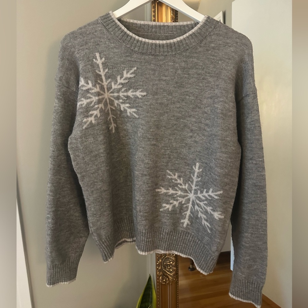 Gray Snowflake Sweater